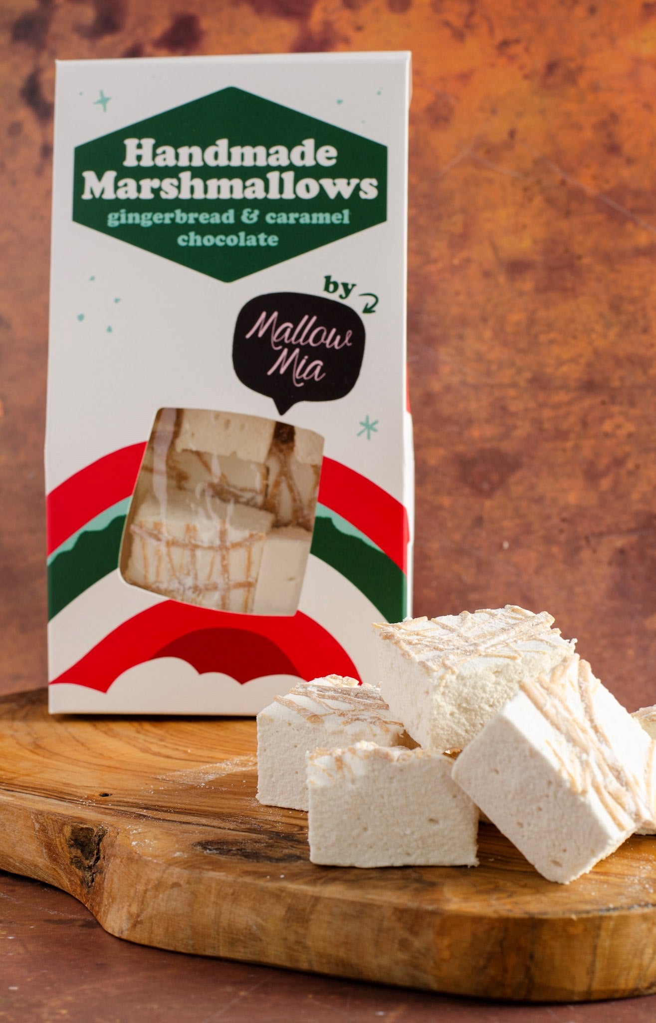 Seasonal Favourite: gingerbread marshmallows with caramel chocolate  - 100g box